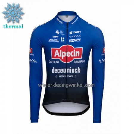 Wielershirt 2022 Ronde van Frankrijk Alpecin Deceuninck Lange Mouw Winter Thermal Fleece